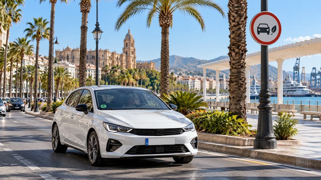 Malaga low emission zone (ZBE) 2026: can I drive into the centre in a hire car?